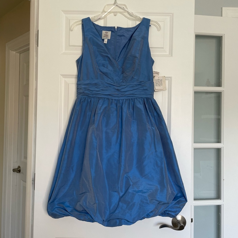 Suzi Chin for Maggy Boutique Iridescent Silk Blue Dress